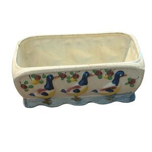 VINTAGE Duck Planter hand  painted made in Japan 6” X 3” X 3”